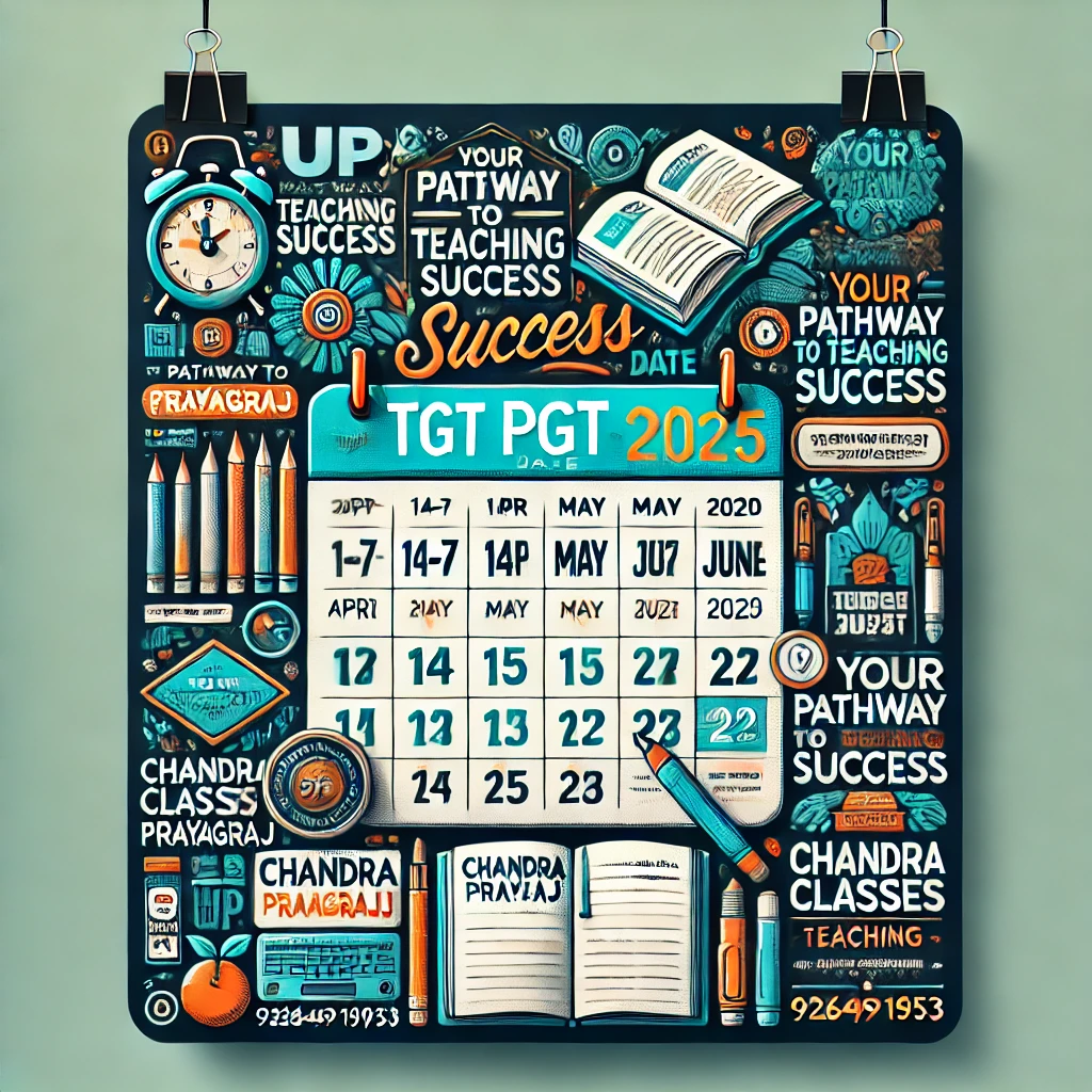 Stay updated with the official UP TGT PGT Exam Date 2025! Get detailed information on revised schedules, preparation tips, and expert guidance from Chandra Classes. Call 9264915953 or visit chandraclasses.com for top-notch coaching and resources